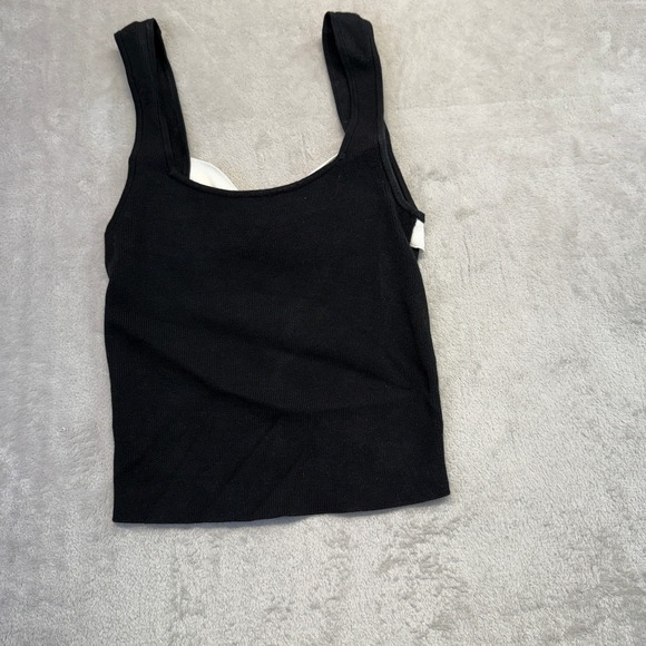 Maeve by Anthropologie Tops - Maeve Anthropologie Vest Women XXS Knit Tank Top Black Ivory Bow Back Sleeveless